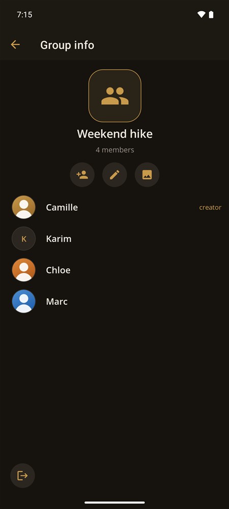 Informations et membres d’un groupe